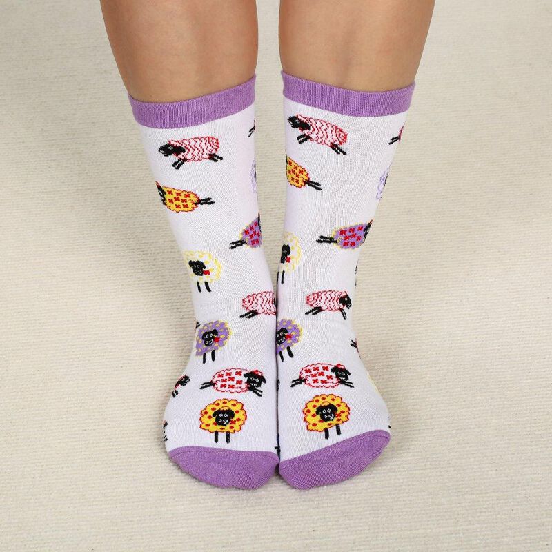 Multi-colored Sheep SockWhite